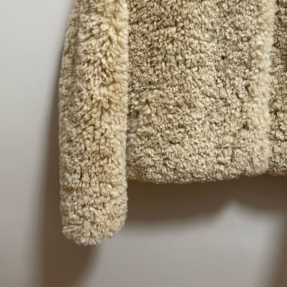 Rag & Bone Sabrina faux fur coat cropped shearling jacket beige glam winter cute - Picture 7 of 11